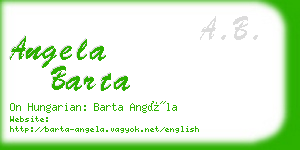 angela barta business card